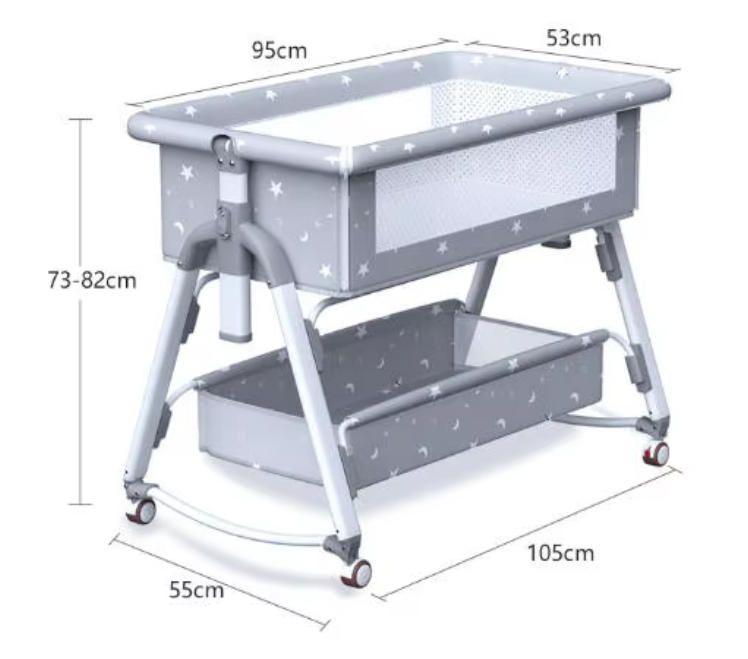 Modern Design Baby Crib Multifunctional Movable Foldable Cradle Bed Rocking Feature Spliced Large Bed for Newborn BB Children