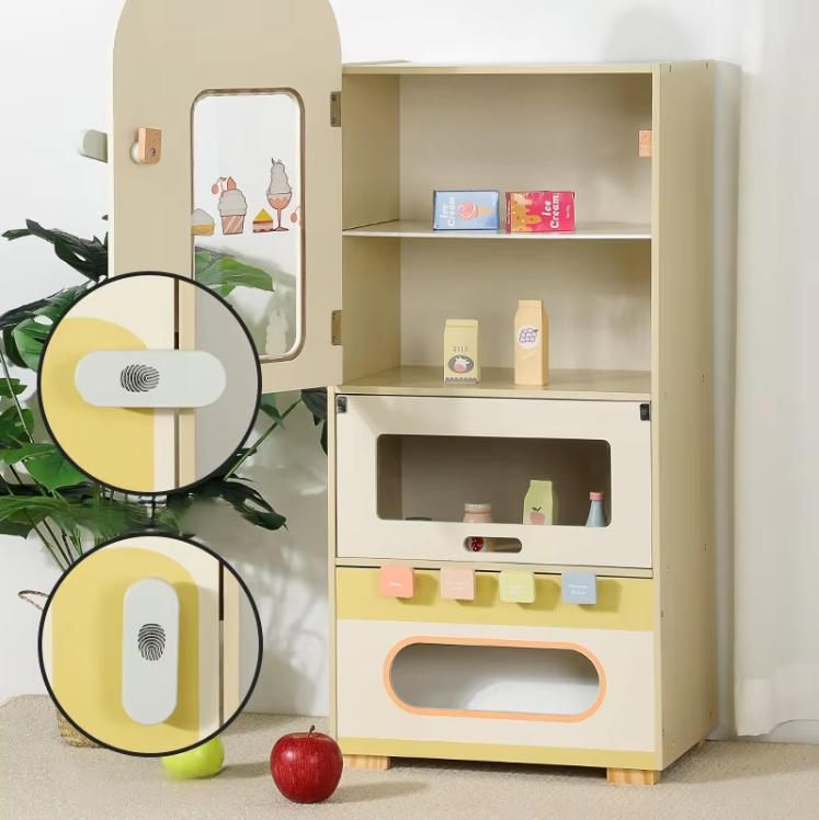 Children's Coin-Operated Self-Service Sweet Shop Furniture Toy Set Wooden Vending Machine Gameset