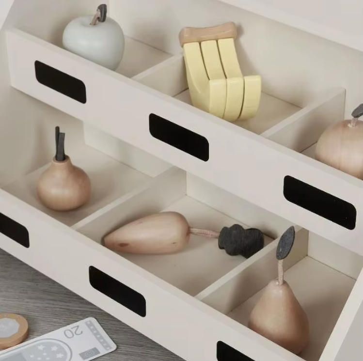 Kids Cream Wooden Color Small Shop Simulation Furniture Toys for Pretend Play