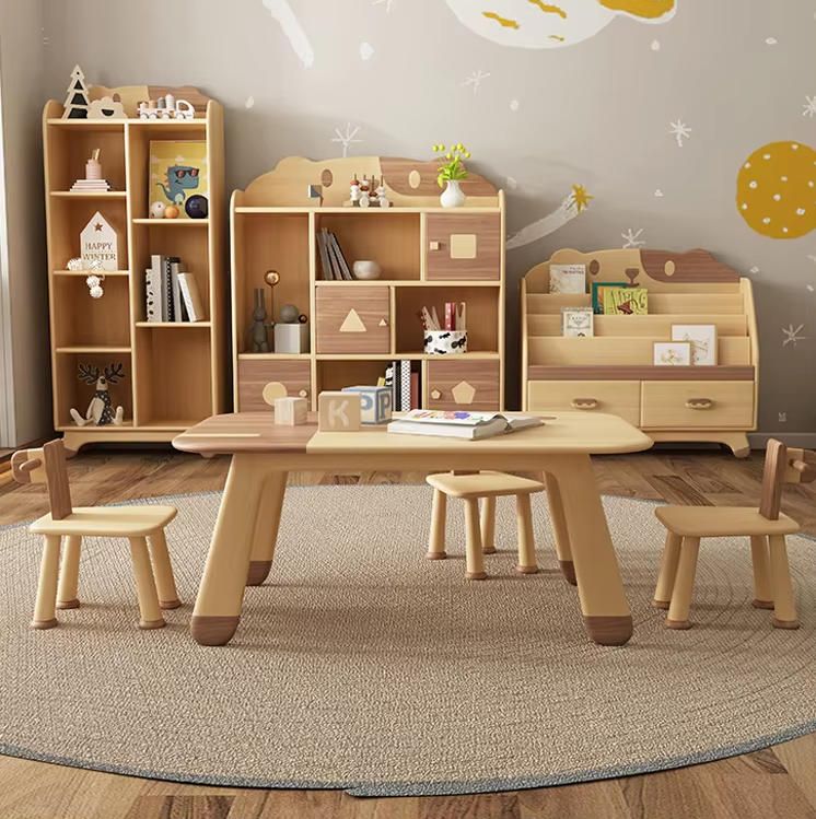 KIDS Furniture Modern New Design Kindergarten Solid Wood Children's Table Dining Table Chair Children's Table