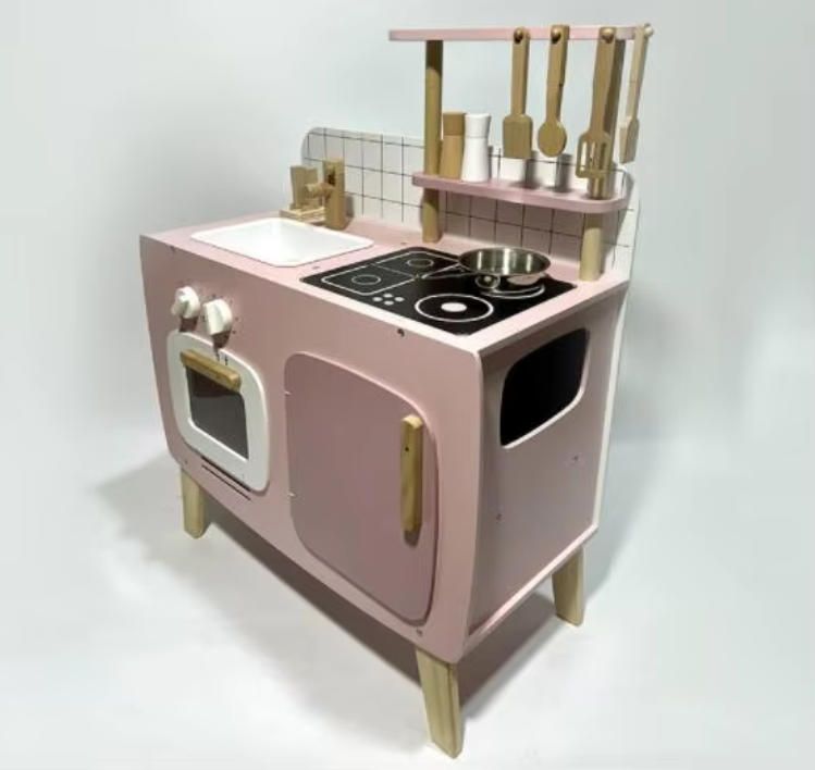 Children's Wooden Toy Kitchen Set Role Play Cooking Learning Toy