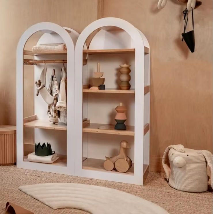 Woodcraft Arched Storage Shelf for Kids Home Decor for Living Room and Bedroom