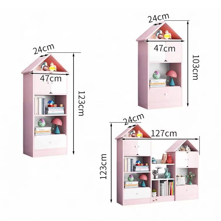 Children Bookshelf Simple Design Color Floor Living Room Bedroom Toy Storage Rack Multi-layer Space-saving Small Bookcase