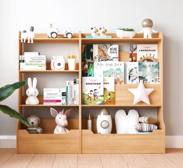 Wholesale Brand New High Quality Wood Furniture Bookcases Industrial Storage Racks for Home School Bedroom Living Room Gym