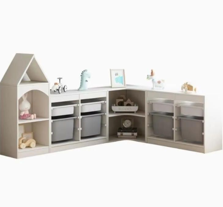 Home Kids' Picture Book Shelf Low Bookcase Woodcrafts Storage Rack for Early Education Organizer