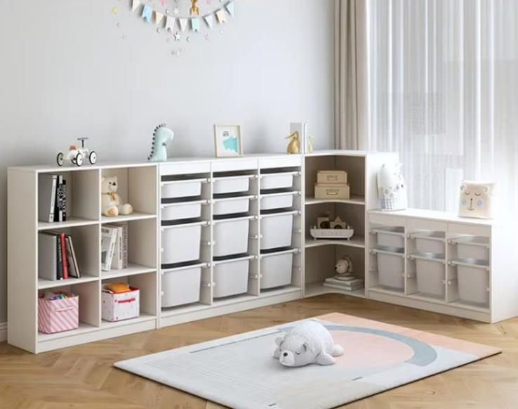 Home Kids' Picture Book Shelf Low Bookcase Woodcrafts Storage Rack for Early Education Organizer