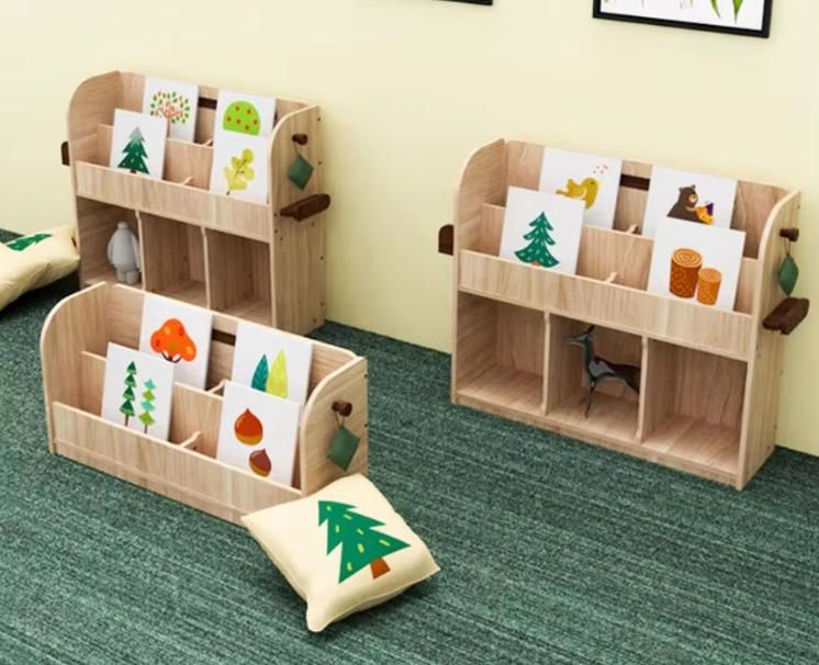 Montessori Children's Bookshelf Wooden Storage Cabinet for Kids Kindergarten Toy Organizer Woodcrafts Product
