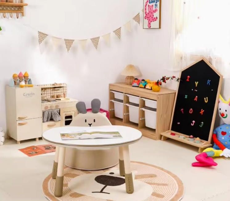 Kids Toy Storage Cabinet with Drawing Board - Children's Room Organizer