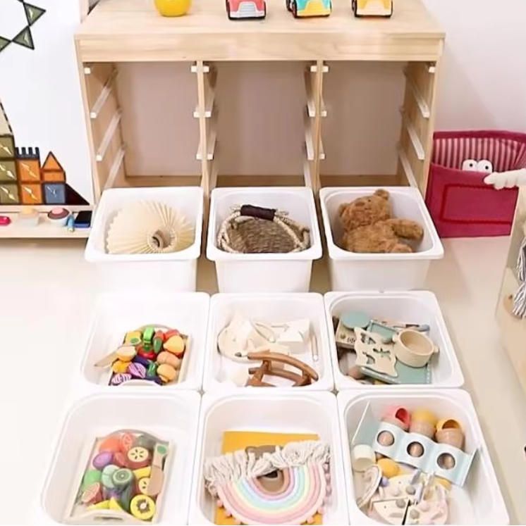 Kids Toy Storage Cabinet with Drawing Board - Children's Room Organizer