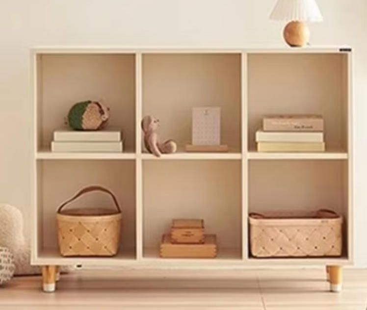 Solid Wood Children's Bookshelf Castle Cabinet Floor Storage Rack Multi-functional Organizer Baby Toy Storage Cabinet