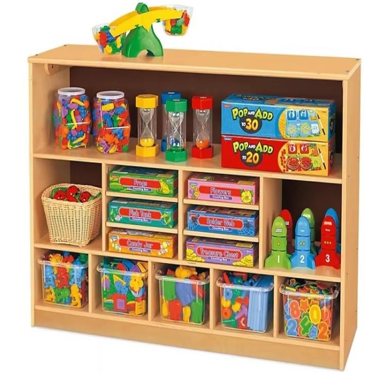 Vintage Kids School Furniture Deep Shelf Wooden Bookcase Classic Birch All-In-One Storage Unit at Lakeshore