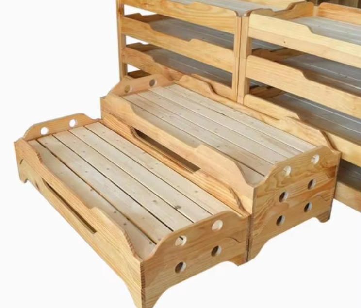 Stackable Wooden Nap Bed for Kindergarten and Early Education for Farmhouse or Apartment Use