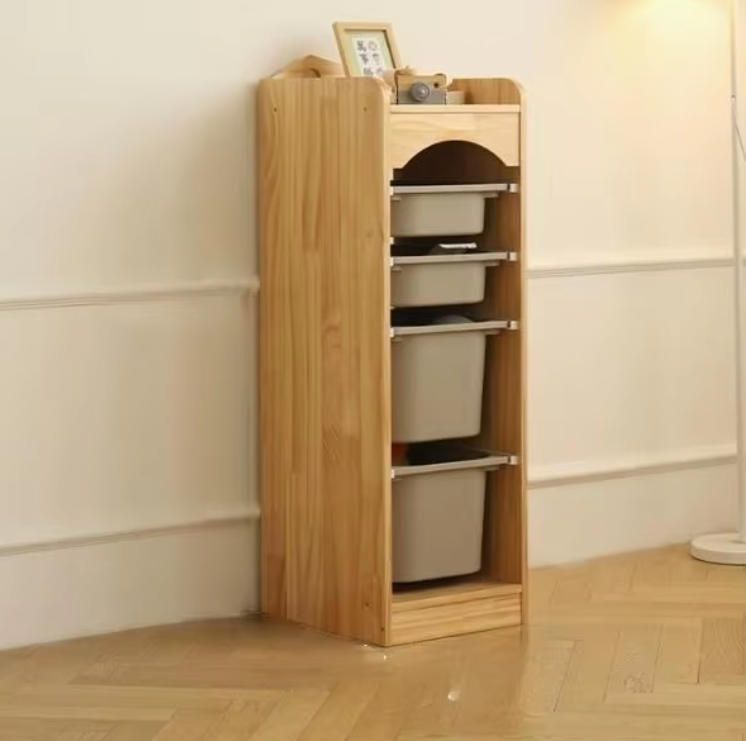 Modern Kids Wooden Toy Storage Cabinet with Large Capacity Drawers and Bookshelf Organizer for Home School Mall