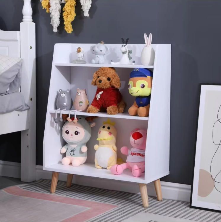 Simple Modern Children's Bookshelf Wooden Floor Rack for Bedroom Living Room Dining School Supermarket Gym Use