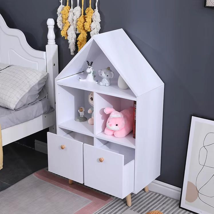 Modern Creative Design Living Room Storage Rack Kids Book Shelf Wooden Bookcase