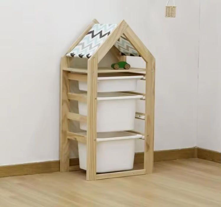 Adjustable Corner Shelf & Book Rack Children's Woodcrafts Toy Organizer for the Room