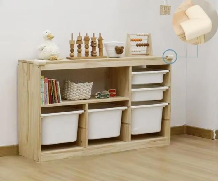 Adjustable Corner Shelf & Book Rack Children's Woodcrafts Toy Organizer for the Room