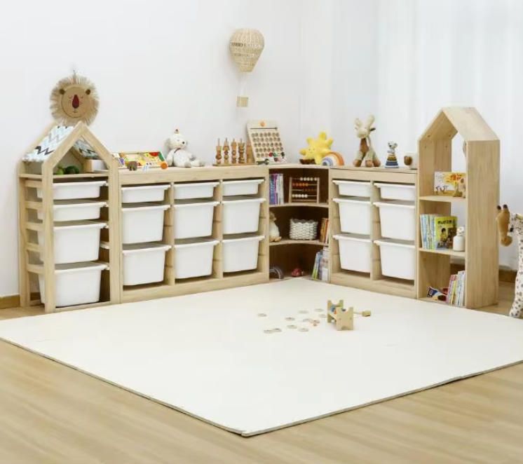 Adjustable Corner Shelf & Book Rack Children's Woodcrafts Toy Organizer for the Room