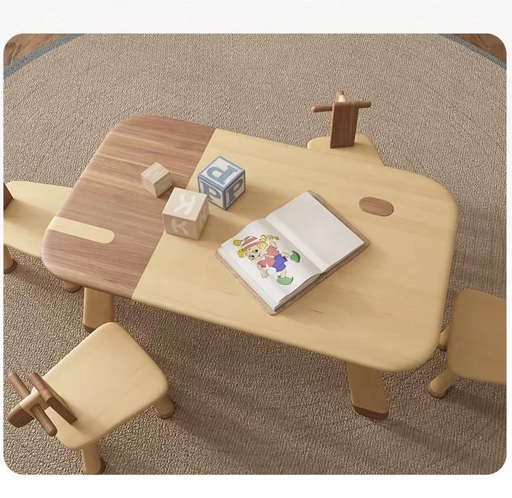 Kindergarten Solid Wood Children's Table Walnut Dining Table Chair Beech Children's Table