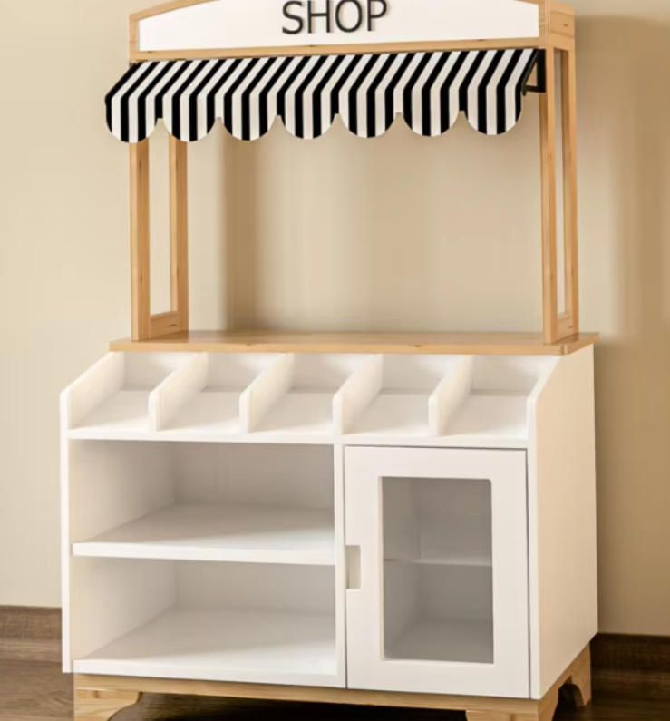 Supermarket Role-Playing Set for Kids Pretend Shopping Cart and Kitchen Toy