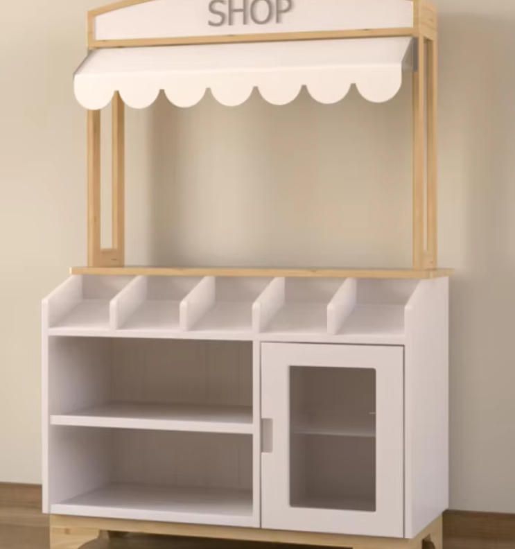 Supermarket Role-Playing Set for Kids Pretend Shopping Cart and Kitchen Toy