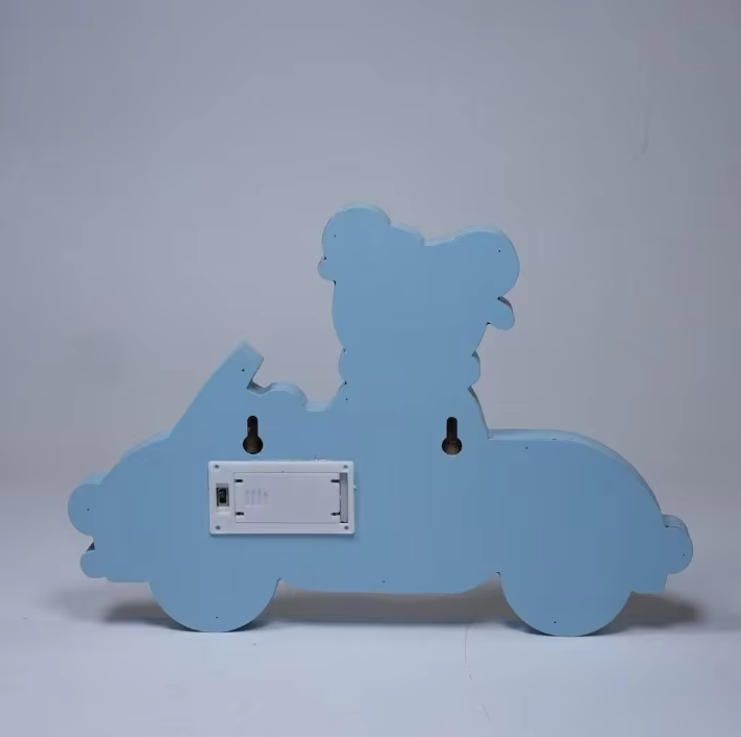 Children's Room Decor Set Cartoon Rocket Night Lamp & Wooden Airplane Ornament Featuring Animals & Dinosaurs