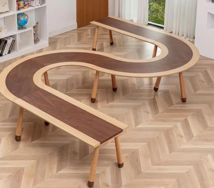 Modern Wooden Preschool Table and Chair Set for Early Education & Training for School Bedroom Dining Hotel Living Room Use