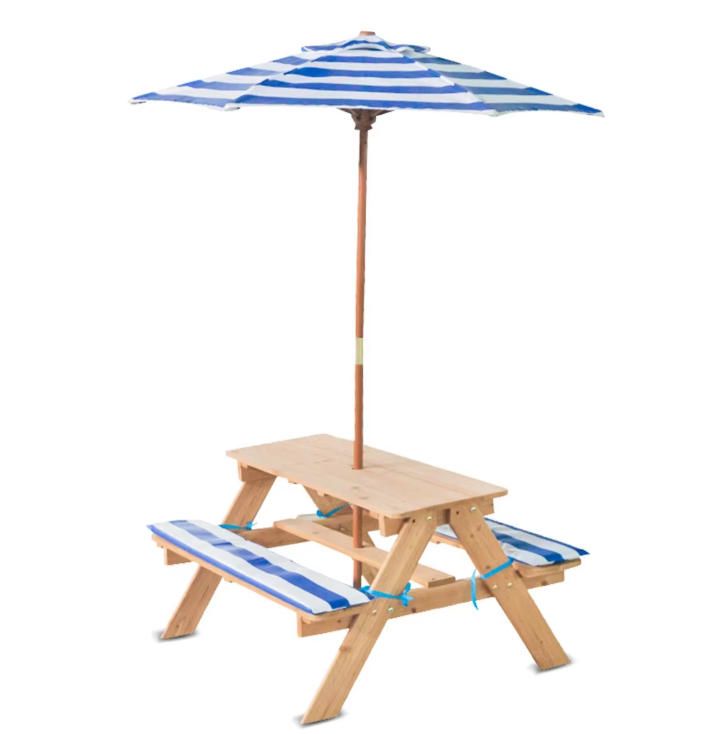 Children's Wooden Outdoor Table and Chair Set Garden Furniture for Amusement