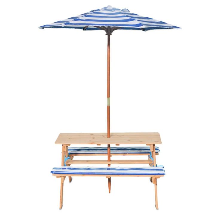 Children's Wooden Outdoor Table and Chair Set Garden Furniture for Amusement