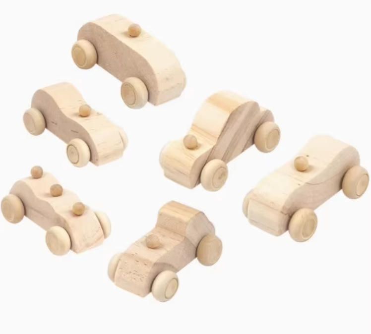 Handmade DIY Woodcrafts Colorful Three-dimensional Graffiti Car Model Kindergarten Children's Wooden Drawing Coloring Block Toy