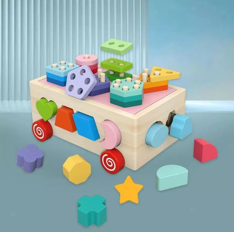 Wood Sorting Box Developmental Learning Gifts Toys for Toddlers Kids Age 3+