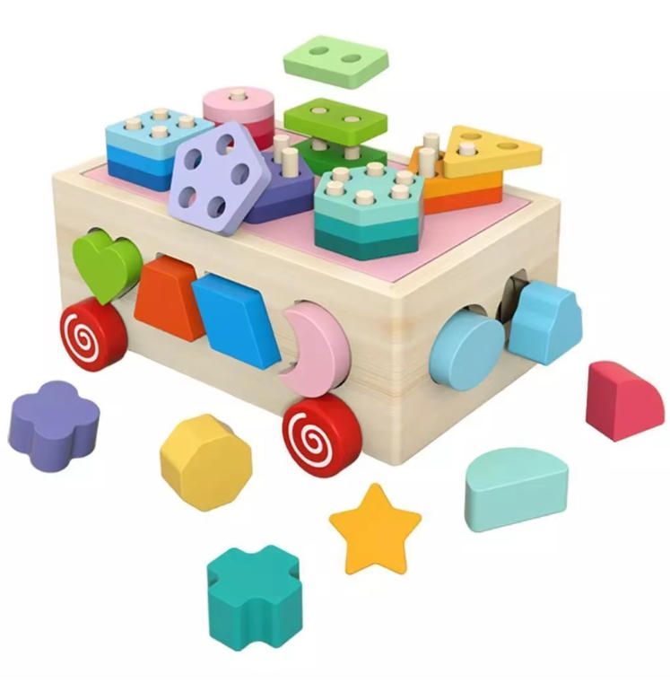 Wood Sorting Box Developmental Learning Gifts Toys for Toddlers Kids Age 3+