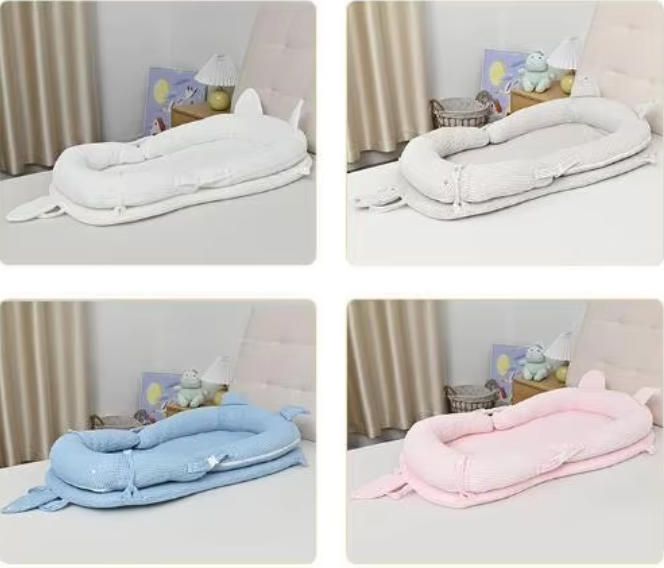 Movable Biomimetic Baby Crib Portable Anti-Pressure Bed Set for Newborns Kids' Cribs