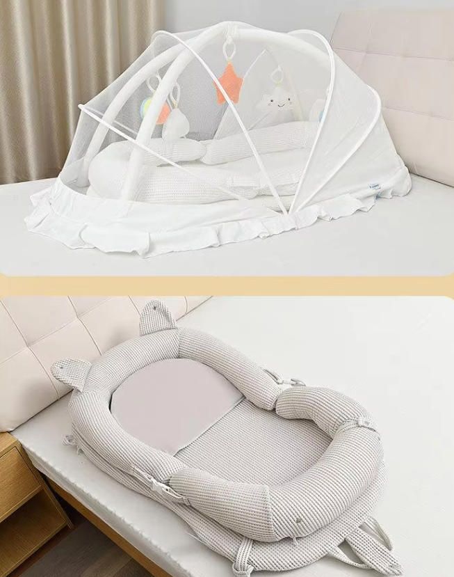 Movable Biomimetic Baby Crib Portable Anti-Pressure Bed Set for Newborns Kids' Cribs