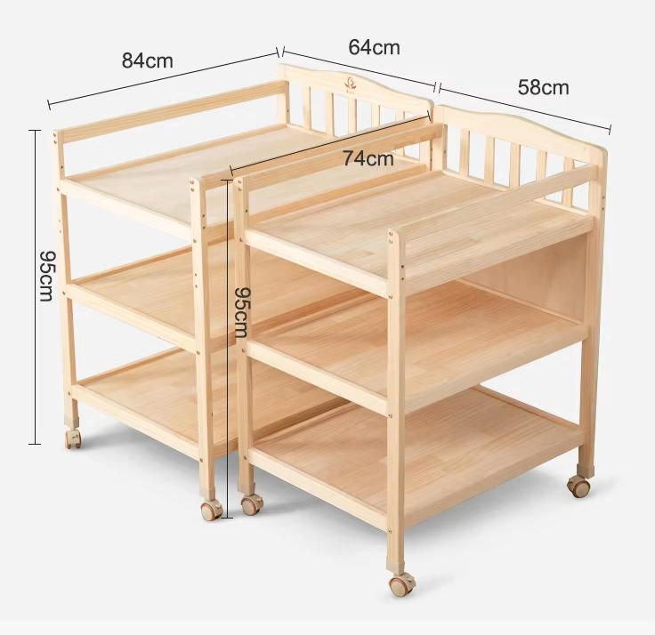 Solid Wood Baby Diaper Changing Table Removable Nursing Table Bath Massage Multifunctional Baby Touch Changing Table