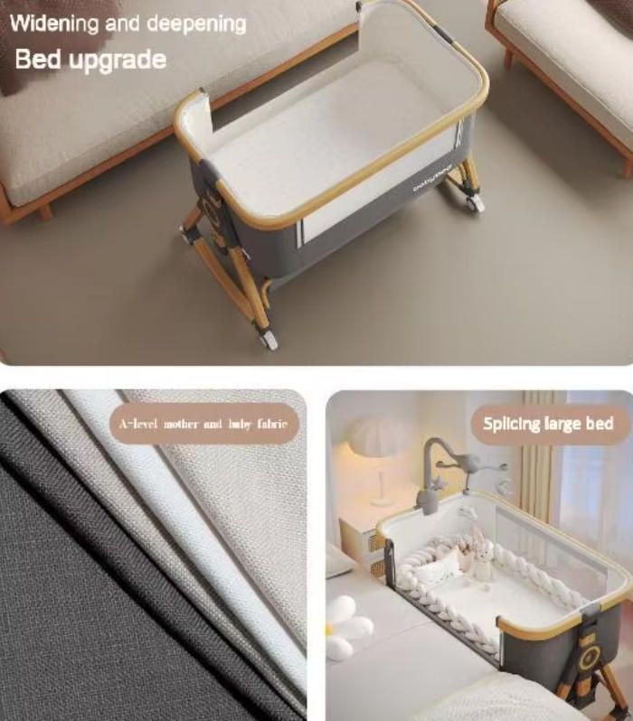 Portable Foldable Aluminum Alloy Baby Crib Multifunctional Large Bed for Newborns for School Use Wholesale