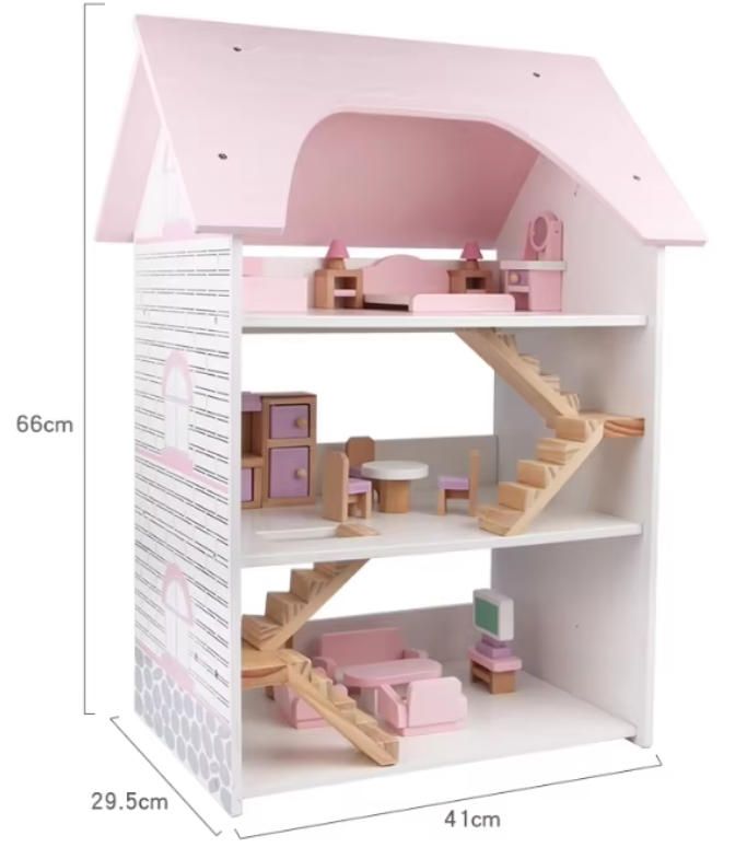 Mini Solid Wood Furniture Set for 3-6 Years Old Handcrafted Wooden Craft for Children's Home Simulation Birthday Gift Box