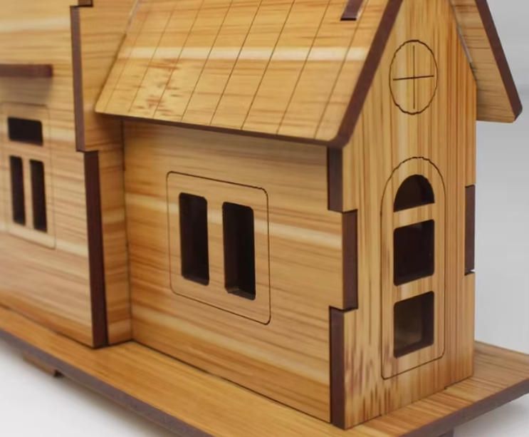 Handmade Antique Architectural Model DIY Three-Dimensional Woodcrafts Puzzle Board Gift Toy House for Children