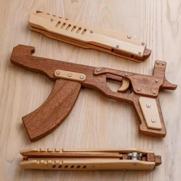Handmade Wooden Assembled Toy Model Children's 8-12 Years Old Puzzle Gift Rubber Band Gun Boy Toy for Woodcrafts