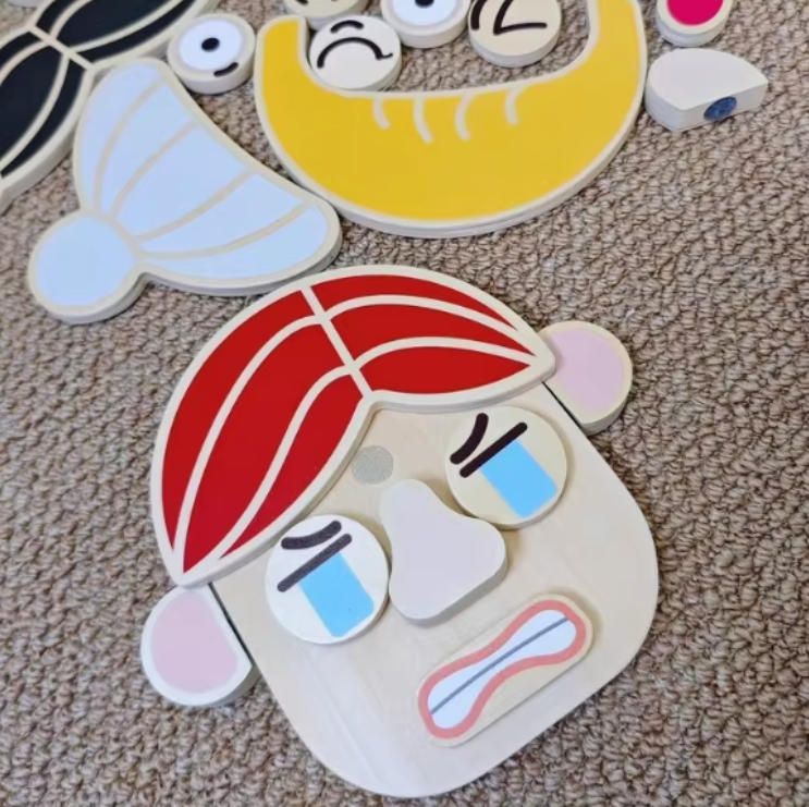 Imagination Gift for Baby Cognitive Facial Features Building Blocks Puzzle Construction Toy