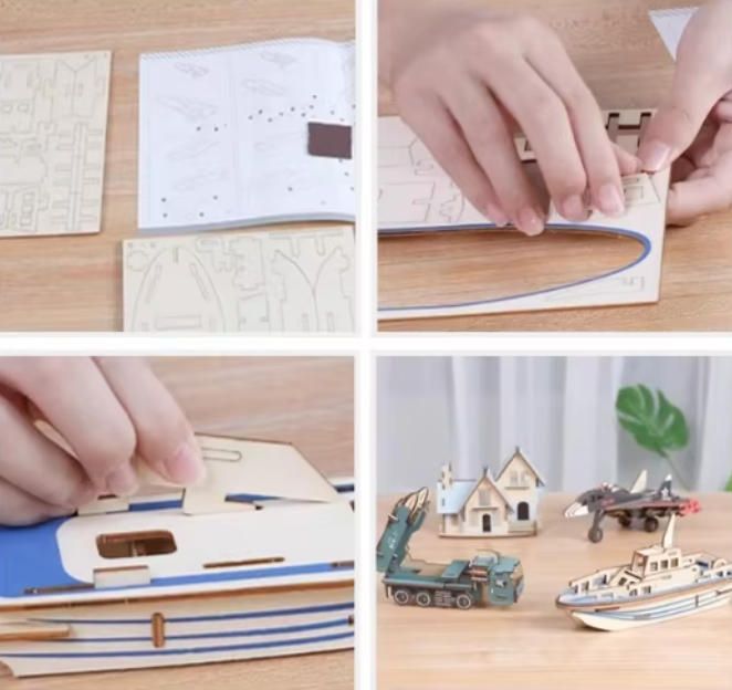 Handmade DIY 3D Assembly Model Wooden Puzzle Educational Truck Toys for Boys by Woodcrafts