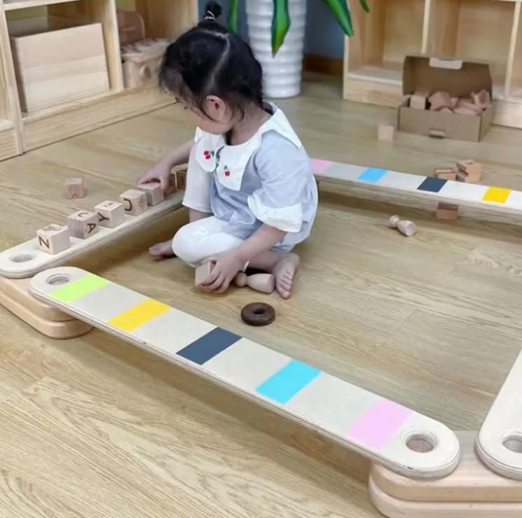 Montessori-inspired 5-Step Wooden Balance Beam for Kids Climbing Frames for Toddlers' Play Gym and Outdoor Use
