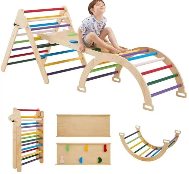 Indoor Playground Triangle Set for Baby Toddler Climbing Frames Toy for Kids