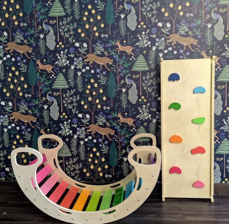 2022 Hot Sale New Wooden Rocking Play Colorful House Toys Climbing Frame Balance Educational Toys Gift