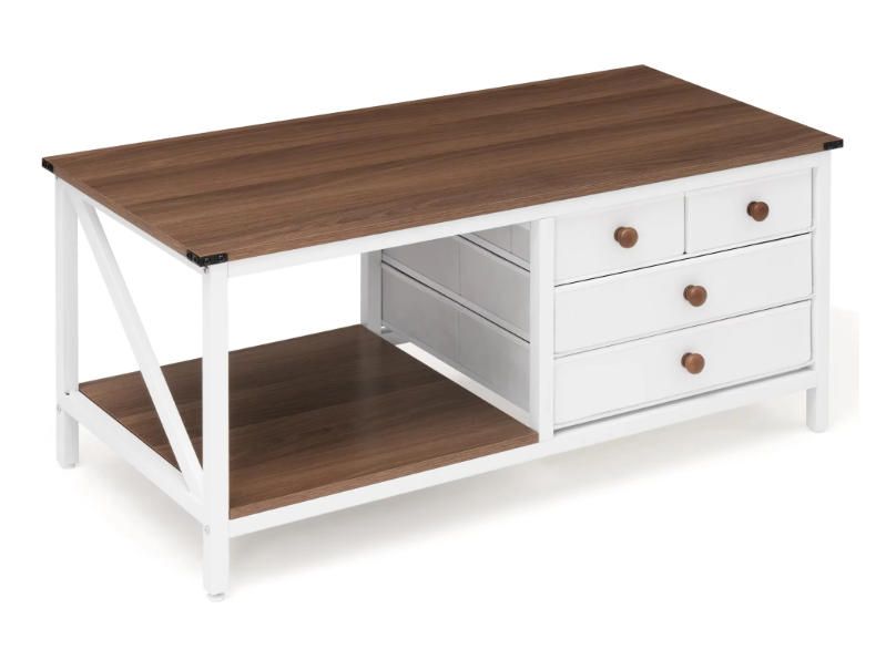 Modern Wood MDF Tea Table for Simple Living Room for Home Terrace Balcony Small House Rental Just 100 MOQ Bulk Purchasing