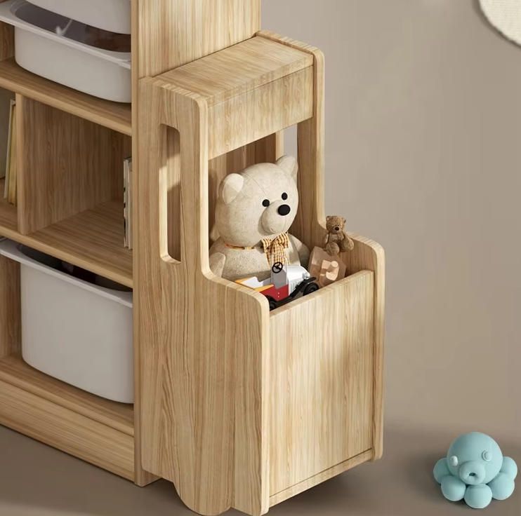 Modern Wooden Car Shape Kids Storage Cabinet Custom Factory Design for School Bookshelf Organizer Rack with Toy Storage