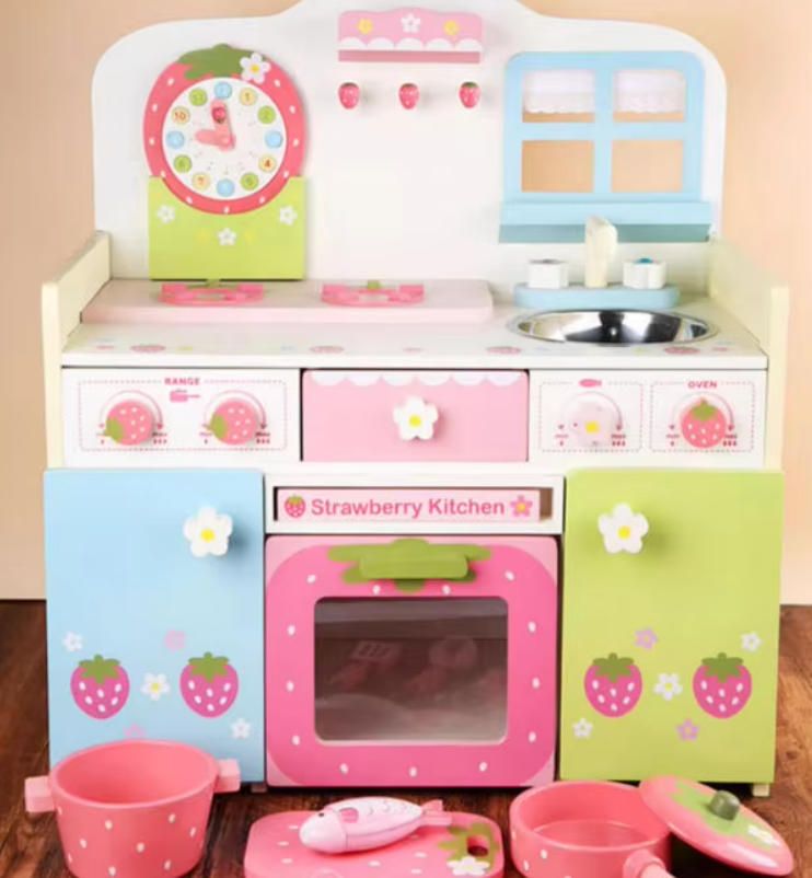 Wooden Cooking Toy Set for Kids 3-6 Years Old Home Kitchen Tools for Preschool Educational Birthday Gifts