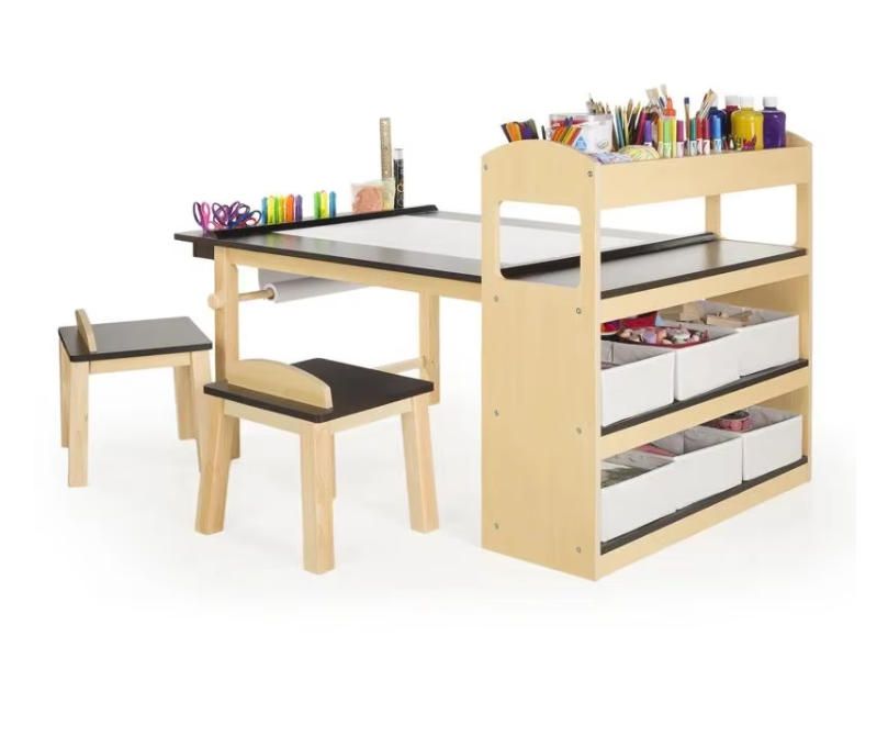 Modern Solid Wood Storage Cabinet for Art Studio Paper Organizer for Children's