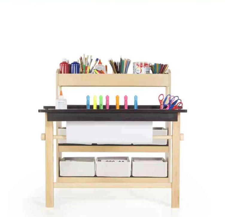 Modern Solid Wood Storage Cabinet for Art Studio Paper Organizer for Children's