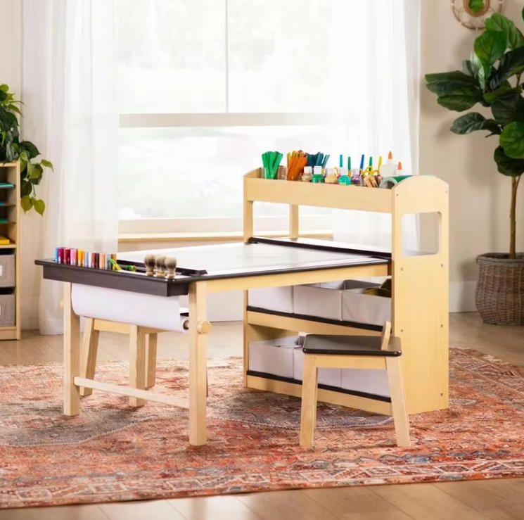 Modern Solid Wood Storage Cabinet for Art Studio Paper Organizer for Children's